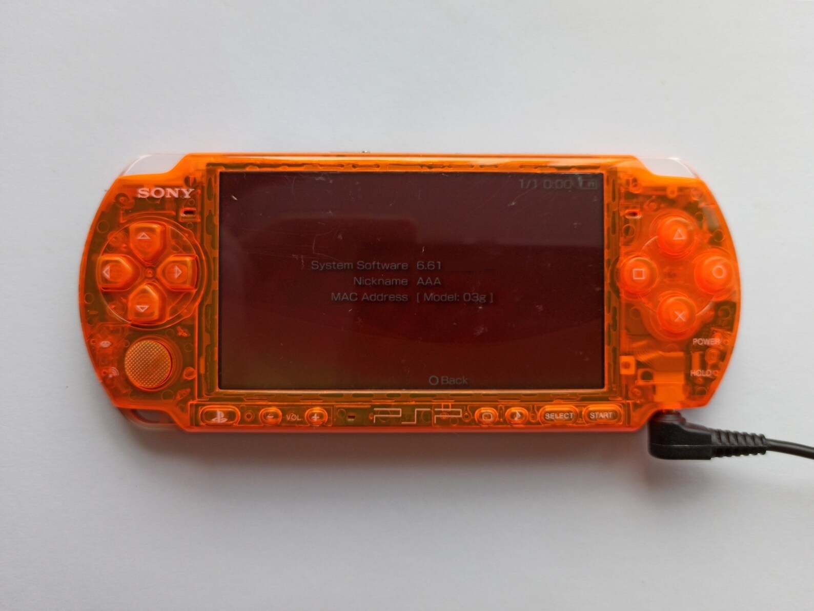 Transparent Orange Sony PSP 3000 Console Mint Condition Custom Etsy