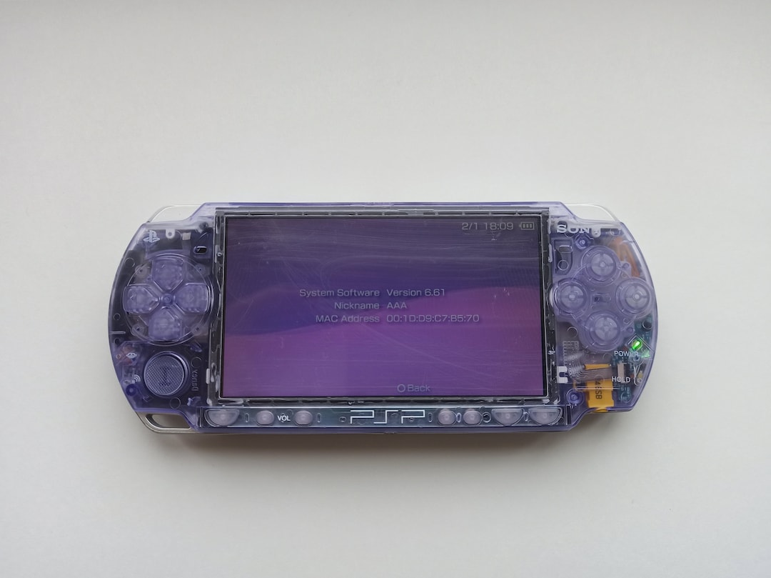 PSP Console Custom Modded With New Clear Purple Housing Shell Sony Play ...