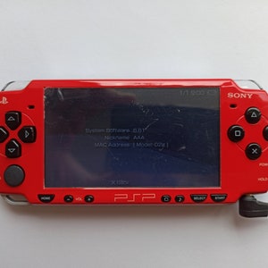 Custom PSP console modded with new Neo Zeon Red theme housing shell sony play station portable 2000
