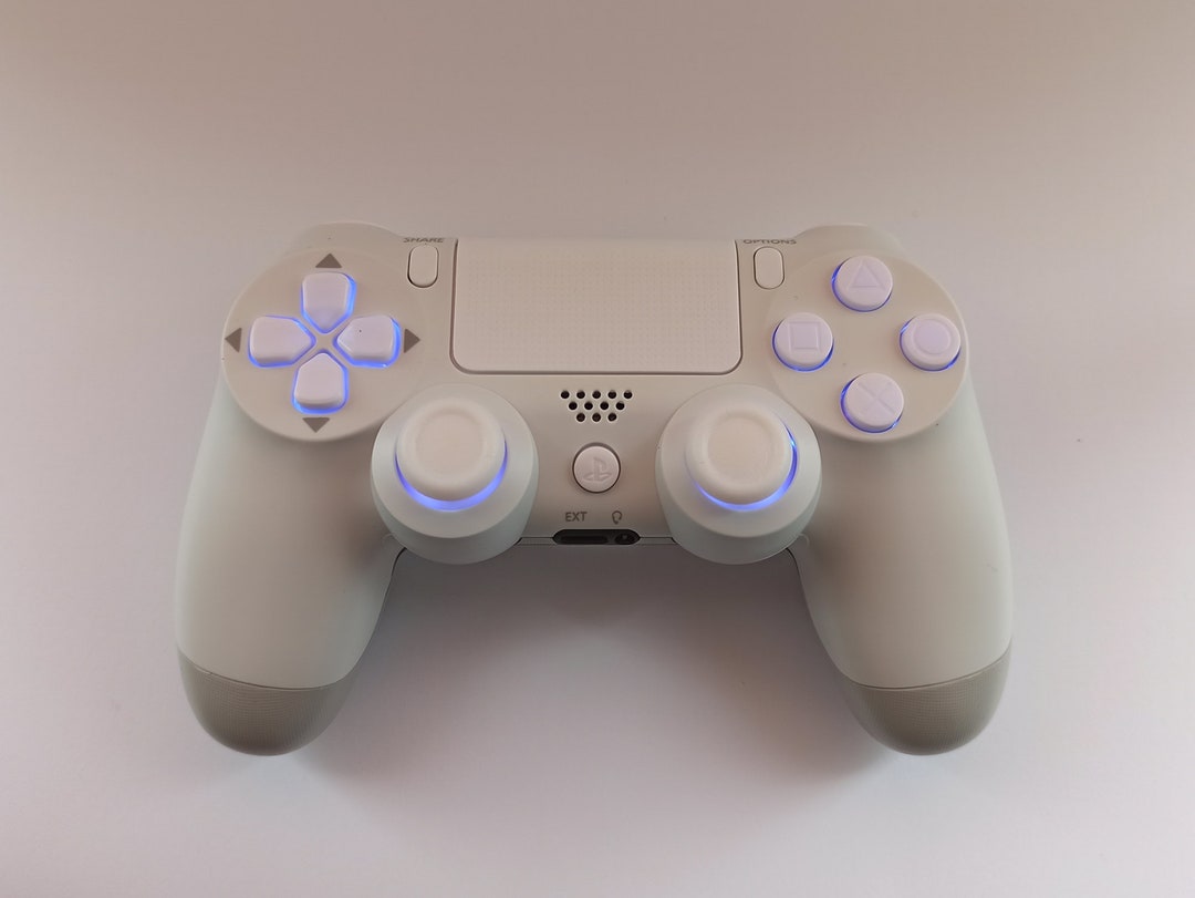 Full White Dualshock 4 V2 Custom Modded With New Housing Case