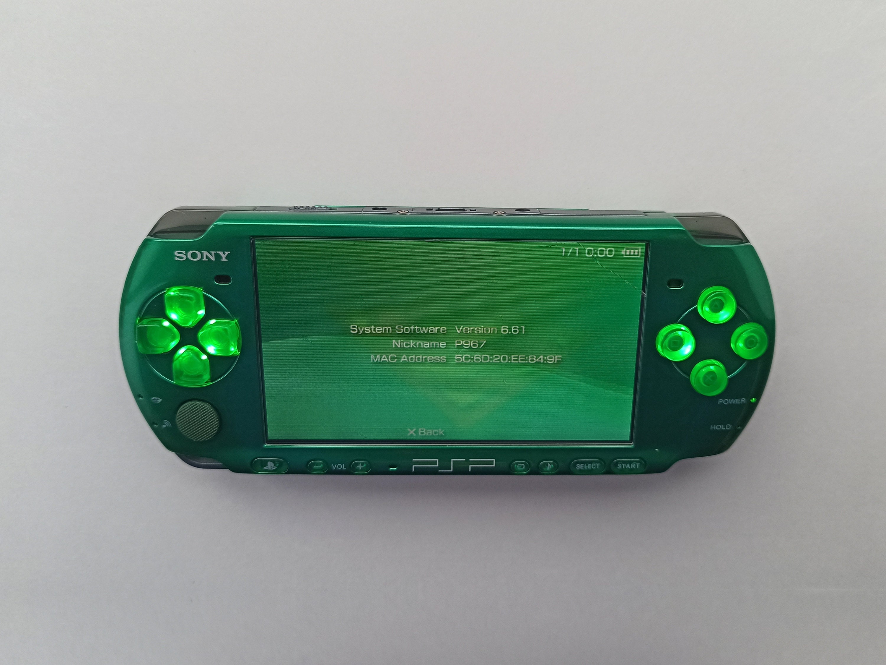 Custom PSP Console Modded With New Green Housing Shell