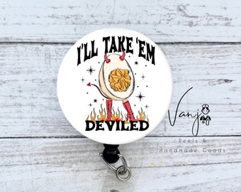 Deviled Badge reel, humor badge, funny, Spooky Nurses, gift for everyone, Nursing student