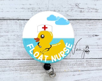 Float Nurse Badge Reel Float Pool, Float RN Cute Badge Reel Retractable ID  Badge Holder Badge Reel 