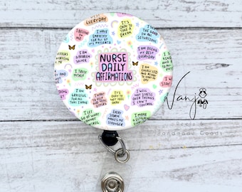 Nurse affirmation Badge reel/Positive Mindset Retractable badge reel