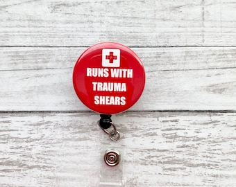 Trauma Nurse ER badge Reel Retractable