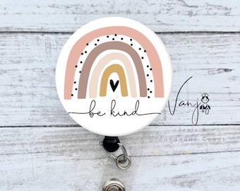 Be Kind Rainbow Badge Reel Retractable