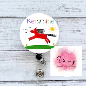 Ketamine Badge Reel/PACU Anesthesia Badge Reel/ CRNA Badge Reel/ Anesthesiologist Gift/PACU Badge Holder /Funny Nurse Badge afbeelding 1