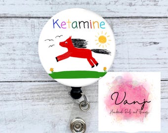 Ketamine Badge Reel/PACU Anesthesia Badge Reel/ CRNA Badge Reel/ Anesthesiologist Gift/PACU Badge Holder /Funny Nurse Badge
