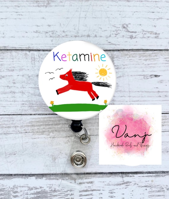 Ketamine Badge Reel/PACU Anesthesia Badge Reel/ CRNA Badge Reel/ Anesthesiologist Gift/PACU Badge Holder /Funny Nurse Badge