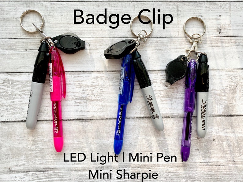 Nurse Badge Keychain Pen Marker LED Mini Lights Etsy