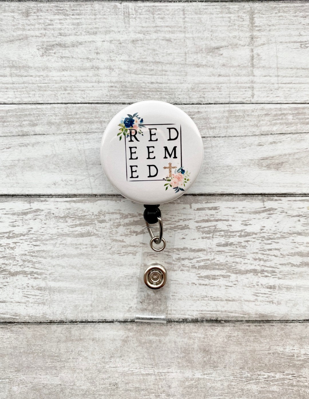 Redeemed Retractable Bible Verse Badge Reel - Etsy