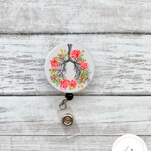 Floral Lungs Retractable badge reel
