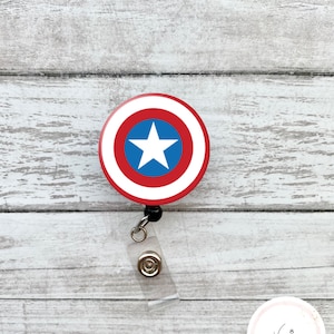 Captain Hero Badge Reel Retractable