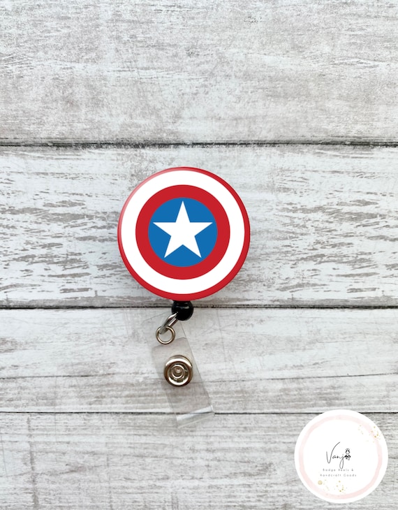 Captain Hero Badge Reel Retractable 