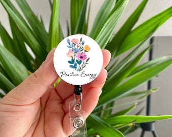 Positive Energy/ Be Kind Retro Badge Reel Retractable