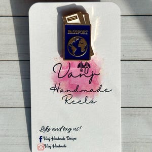 USA Passport/ Blue passport/ Travel pins/ world travelMINI Pin Badge  Gift Hard Enamel Lapel Pin  Bag Jacket Backpack Decoration