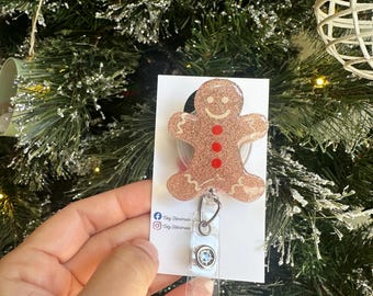 Gingerbread man retractable  Badge reel christmas/ santa gift