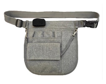GRAY Color Gift,Waterproof Medical Nurse Fanny Pack Organizer with Mesh and Stethoscope Holder, Nurses Week, Graduation Gift