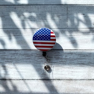 USA Flag | American Flag Badge Reel Retractable