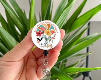 Love yourself/Kindness badge reel retractable