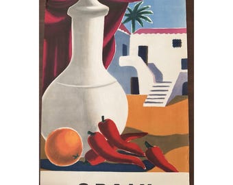 Guy Georget Original 1950s Spain Travel Lithograph Poster 38.5 x 24" MCM