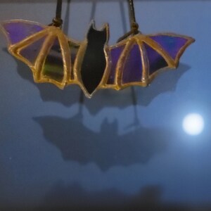 Bat stained glass mooncatcher