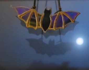 Bat stained glass mooncatcher