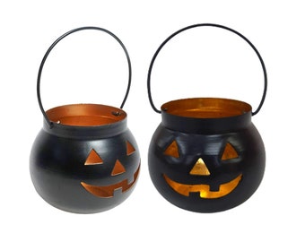 HALLOWEEN CANDLE HOLDER | Halloween decor tealight holders | Halloween Face Votive Candle Holder