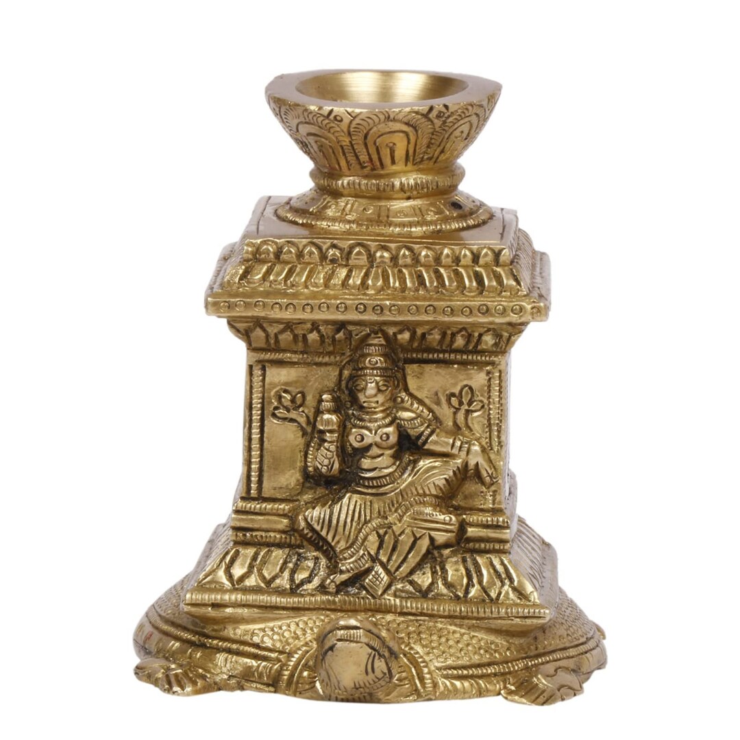 Tulsi Brass Diya for Pooja Room Brass Indian Diya Lamp Brass Etsy