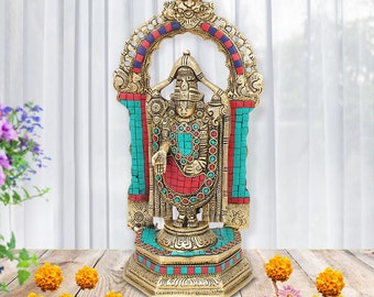 Brass LORD BALAJI MURTI | Tirupati Balaji Idol | Idol of God balaji vishnu Handmade statue of lord vishnu ji