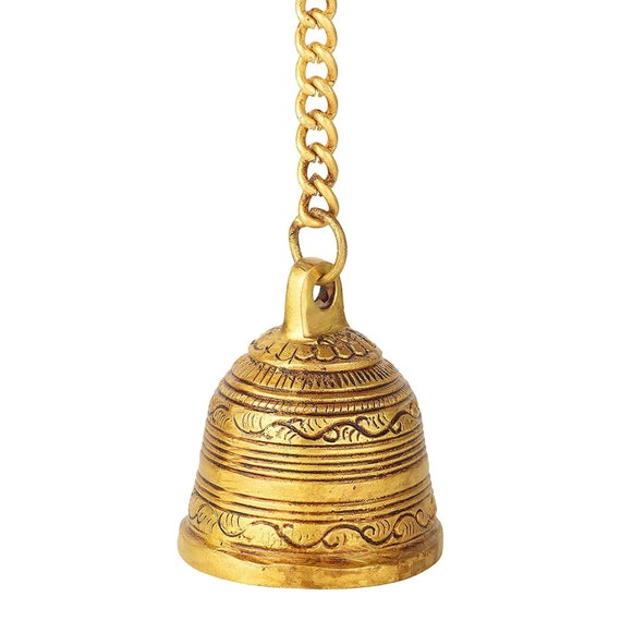 Brass Hanging Bell with Chain, Chain for Home Temple, Door