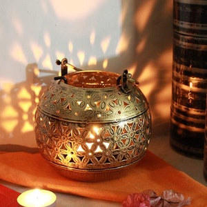 Gold Lanterns for Wedding | Tea Light Candle Holder | House Warming Gift for New Apartment | Living Room Decor Aesthetic