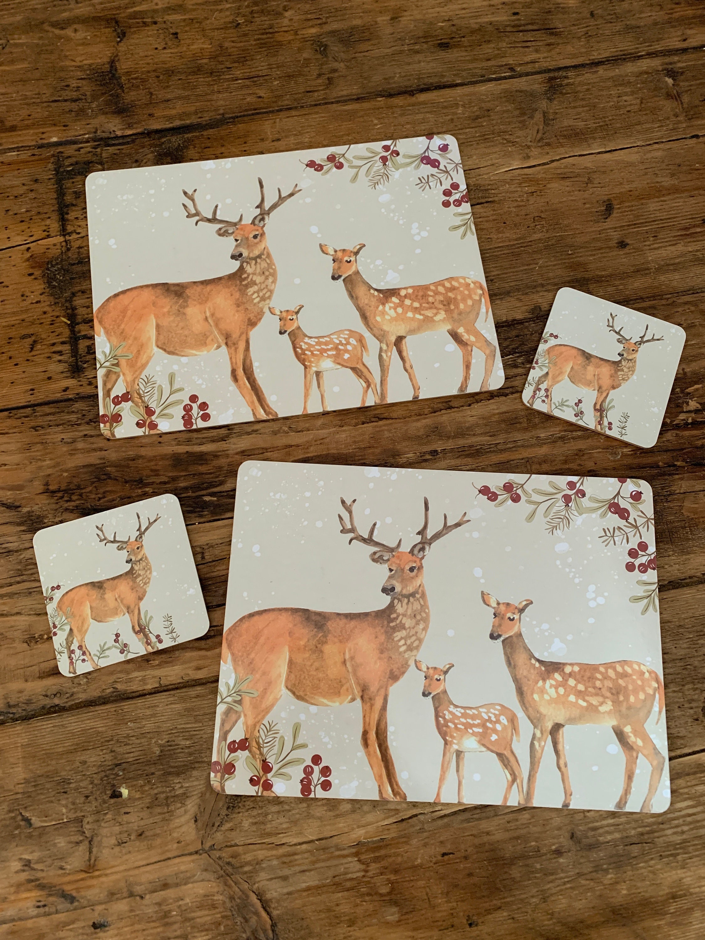 8 Piece Set of 4 Stag Cork Backed Placemats & Coasters Stag Etsy