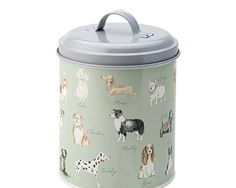 Pastel Pets Treat Tin, Dogs Food Tin, Dog Food Storage, Dig Tin Treat, Biscuit Tin