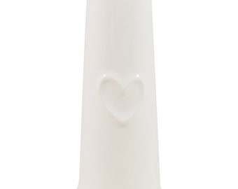 Heart Embossed Ceramic White Shabby Chic Bathroom Pulled Cord Light, Ceiling Light/Fan/Blind Cord Handle