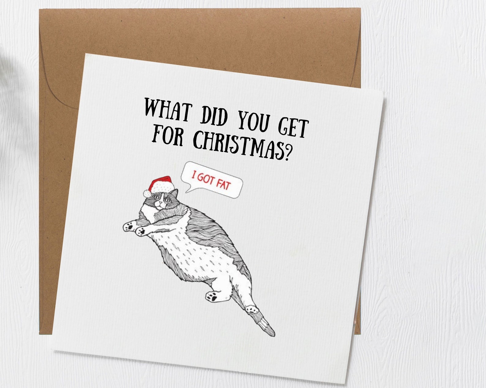Funny Cat Christmas Card Sarcastic Christmas Card Funny Etsy