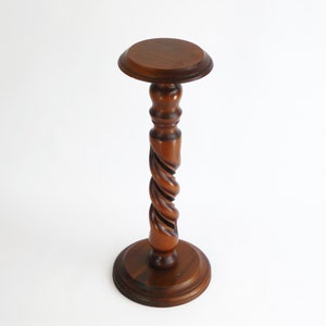 Tall Wooden Vintage Barley Twist Plant Stand, Wooden Carved Side Table, Beautiful Old Pedestal Stand