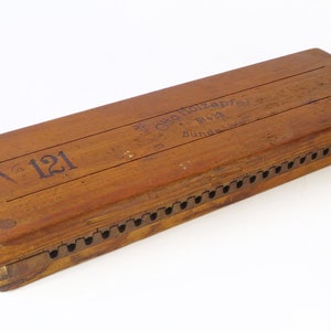 Antique German Double Wooden Cigar Press, Branded Cigar Box, Original Otto Holzapfel N121 Tobacciana Mold