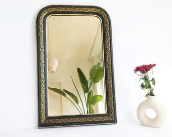 大型アンティーク フランス製 ルイ・フィリップ全身鏡 – 緑と金、19