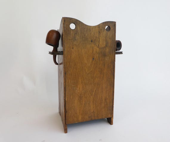 England製アンティーク 木製葉巻ケース Cigar Cabinet Antique English Wooden Smokers Cabinet With Brass Details