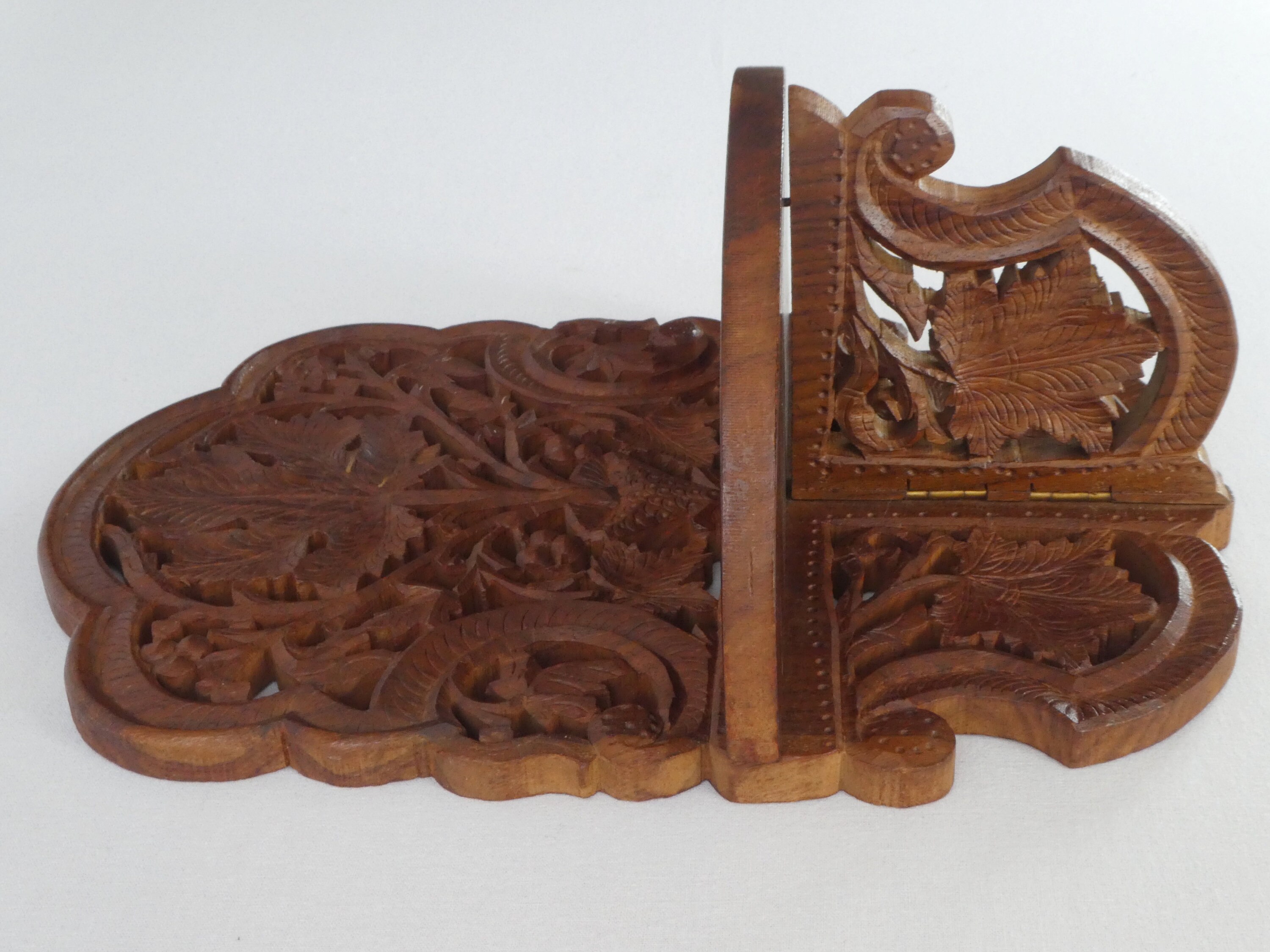 Vintage Carved Wooden Wall Shelf Beautiful Floral Leaf Etsy