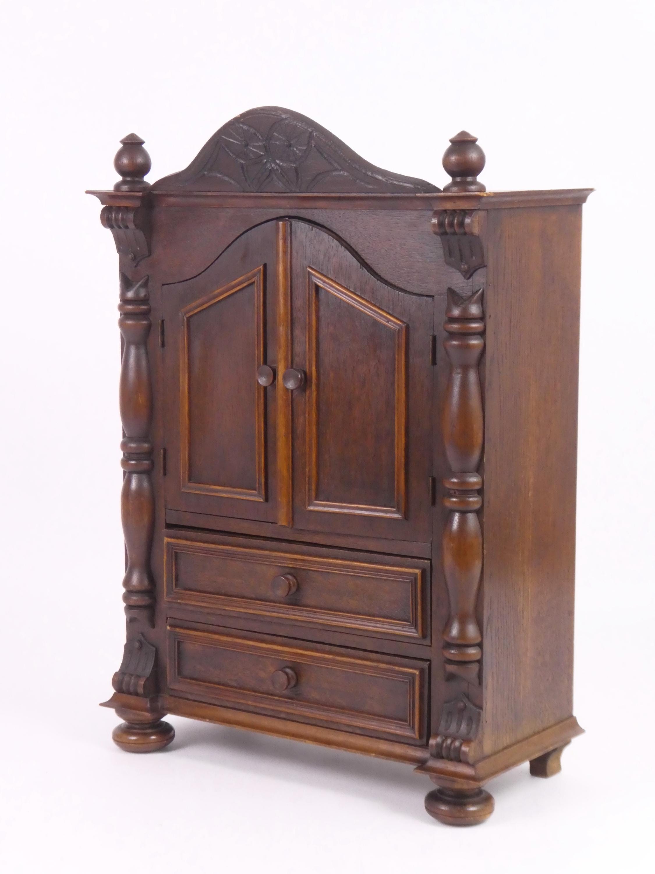 Vintage Wooden Cabinet With Drawers, Storage Cupboard, Rustic Solid ...