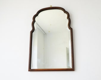 Beautiful Antique Scalloped Wooden Mirror, Farmhouse Decor Wall Hanging, Dutch Wall Mirror