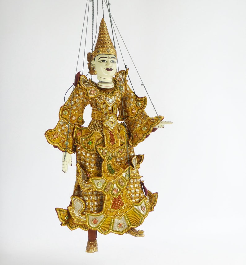 Large Handcrafted Vintage Asian Puppet With Stunning Clothing With ...