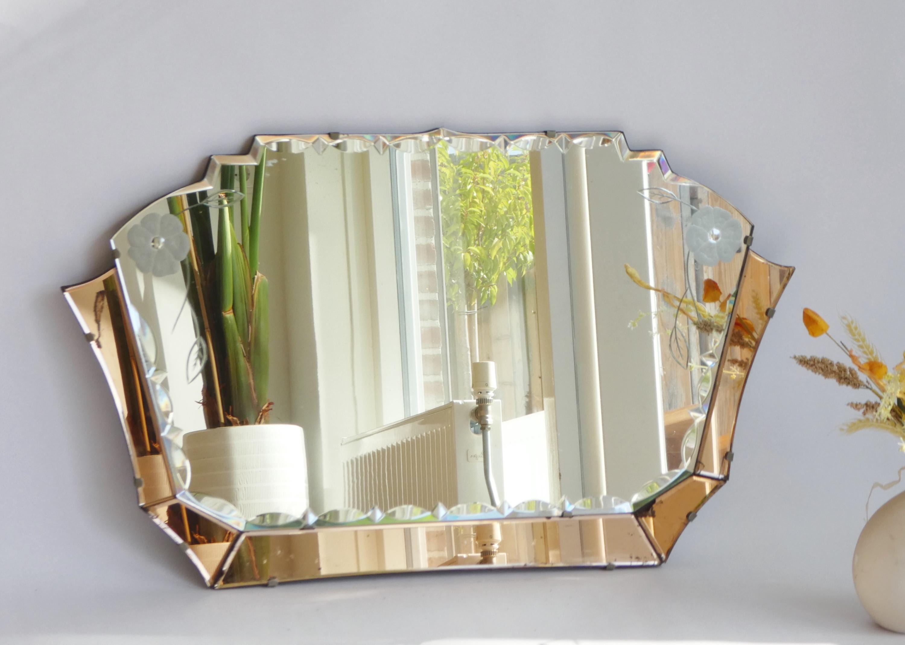Italian Murano Venetian Floral Mirror - Etsy