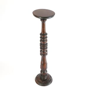 Carved Wooden Vintage Pedestal, Floral Elegant Plant Stand Side Table, Farmhouse Decor
