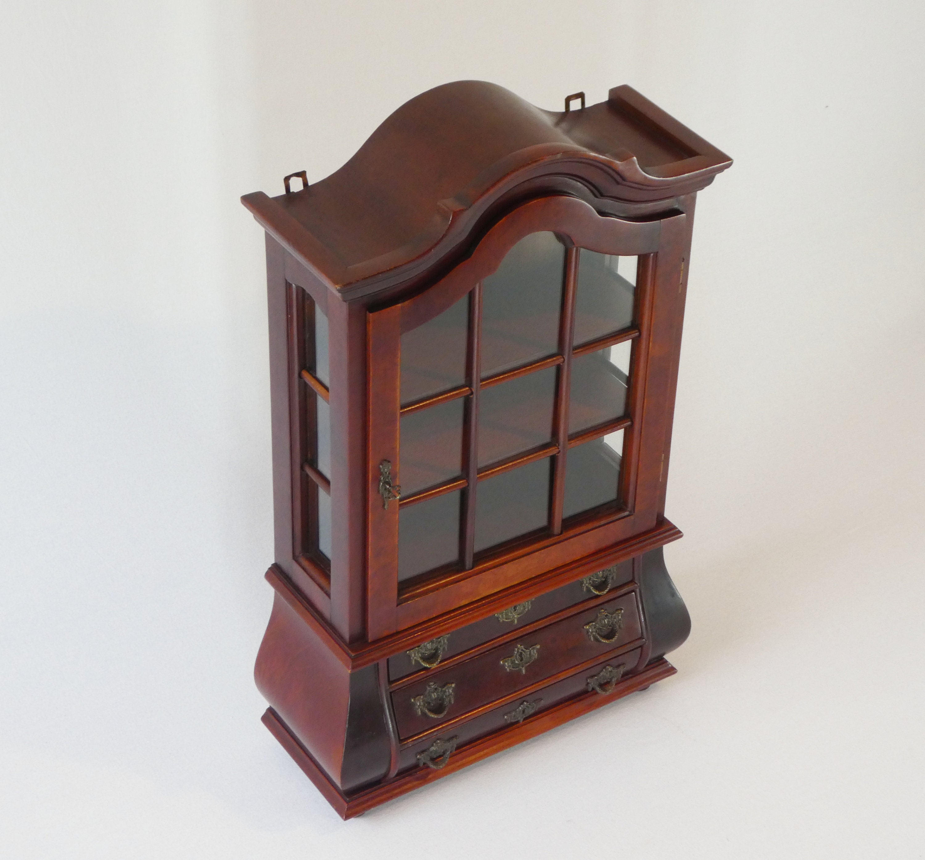Mahogany effect cheap display cabinet