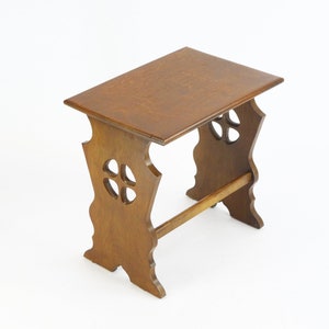 Rustic Vintage Wooden Bench, Primitive Carved Stool, Small Furniture Farmhouse Decor