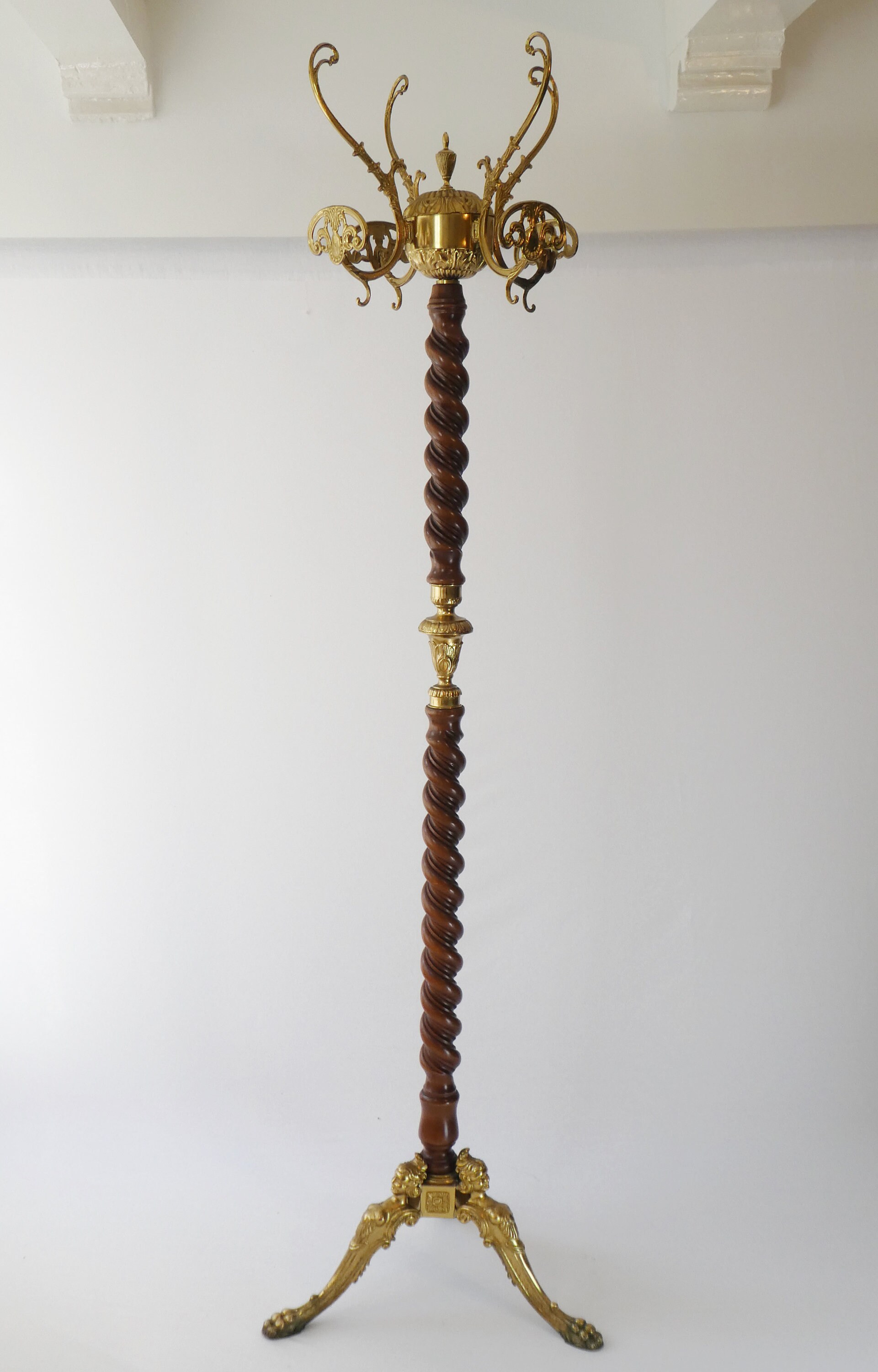 Stunning Italian Standing Barley Twist Coat Rack With Brass - Etsy