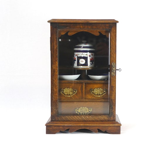 England製アンティーク 木製葉巻ケース Cigar Cabinet